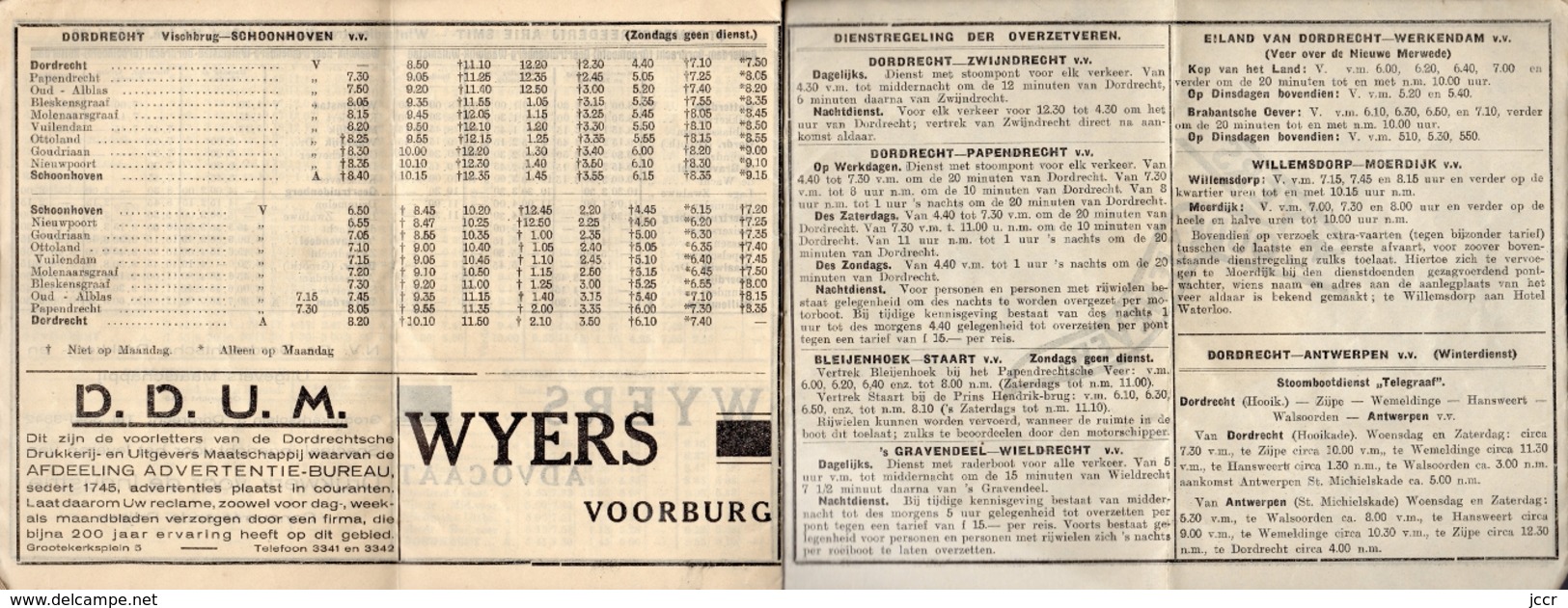 Wyers Dordtsche Reisgids - Winterdienst 1931-1932 voor spoor, boot, veer, tram en autobus