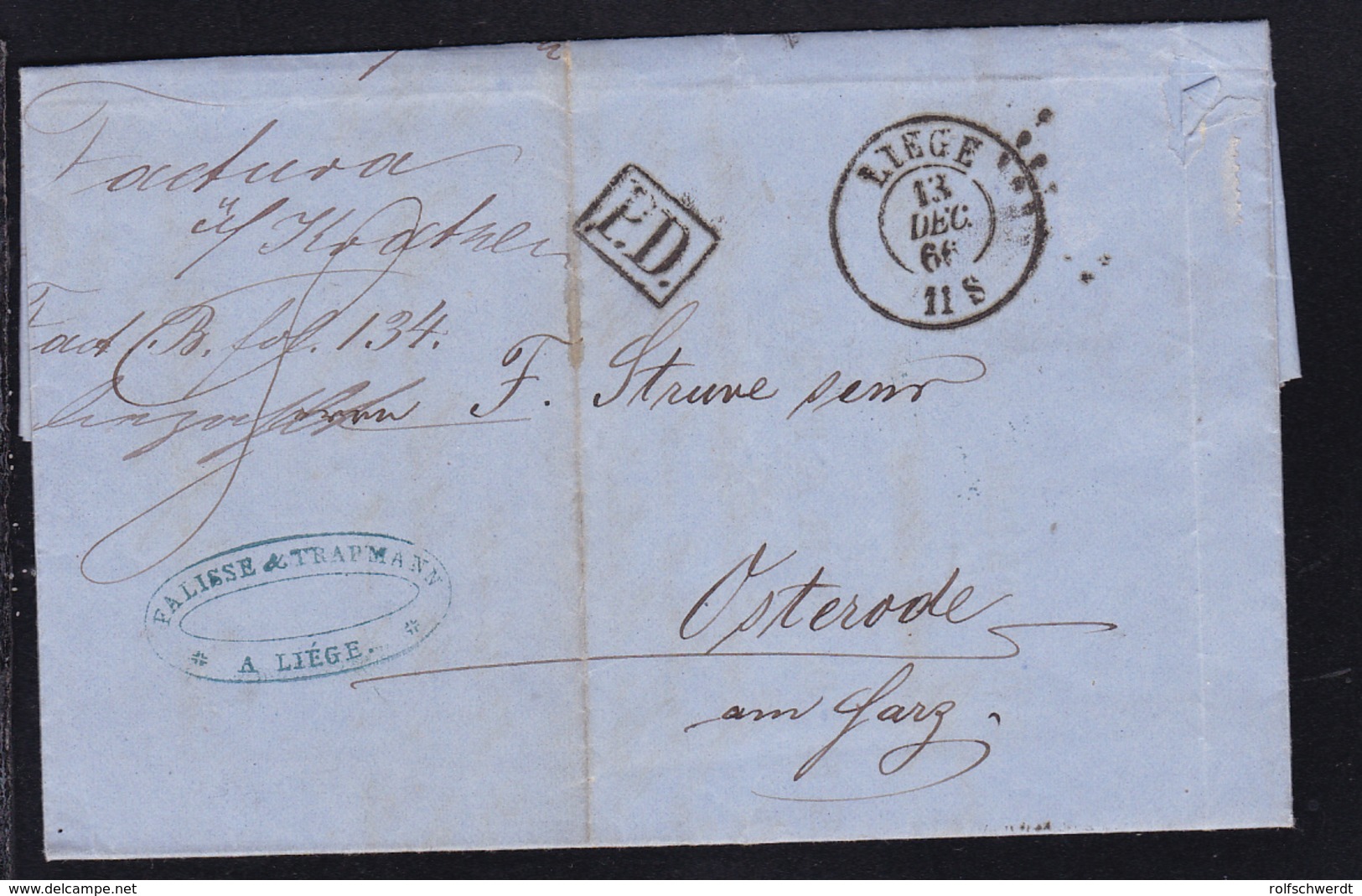 VERVIERS COELN 14.12. 1 Als Transitstempel Rs Auf Firmenbrief (Falisse &  - Altri & Non Classificati