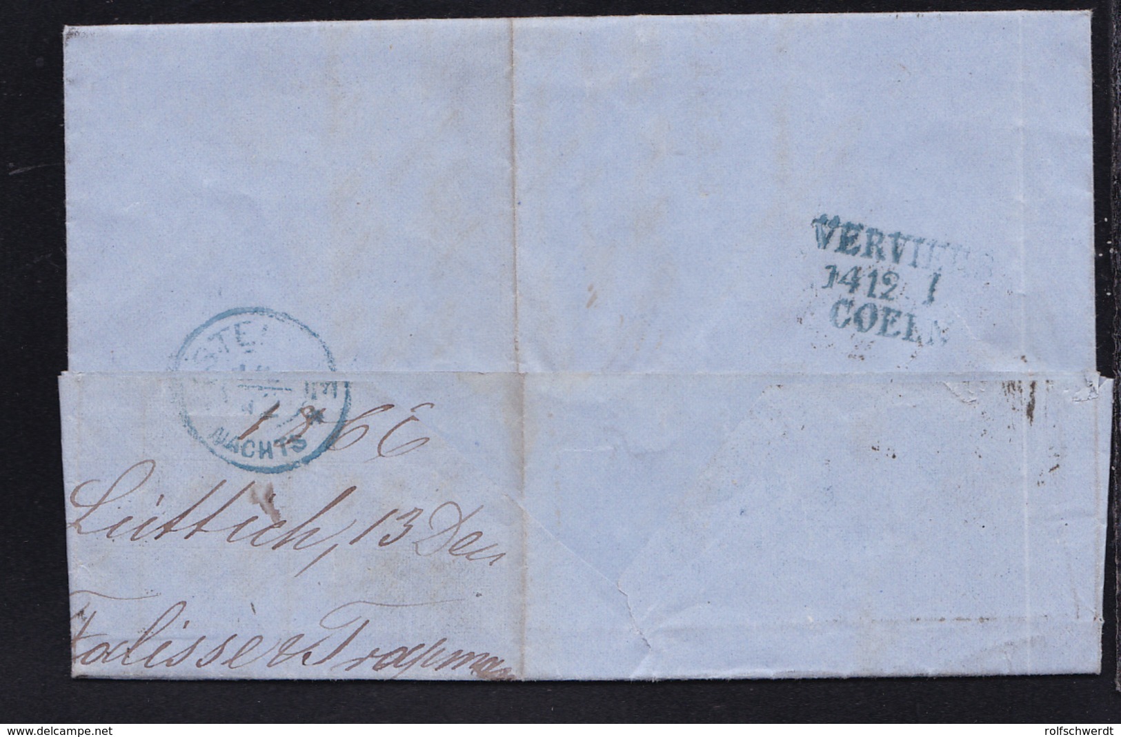 VERVIERS COELN 14.12. 1 Als Transitstempel Rs Auf Firmenbrief (Falisse &  - Altri & Non Classificati