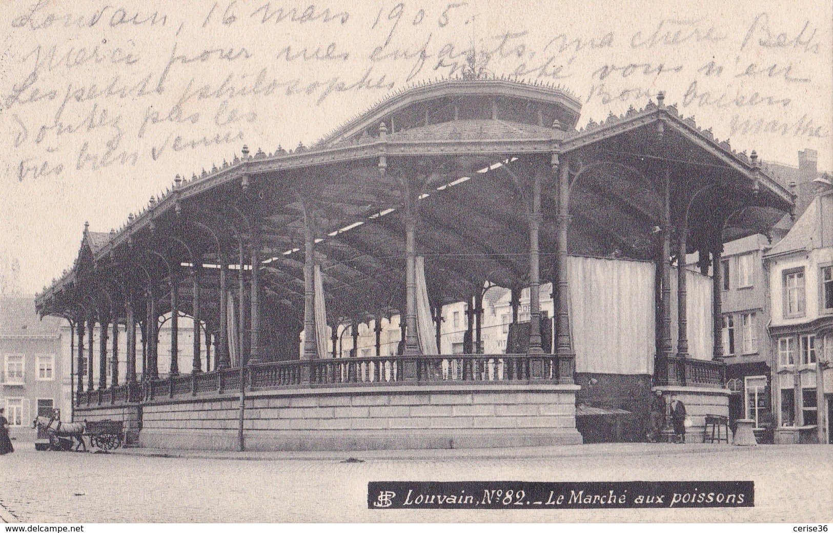 Louvain N° 82 Le Marché Aux Poissons Circulée En 1905 - Leuven