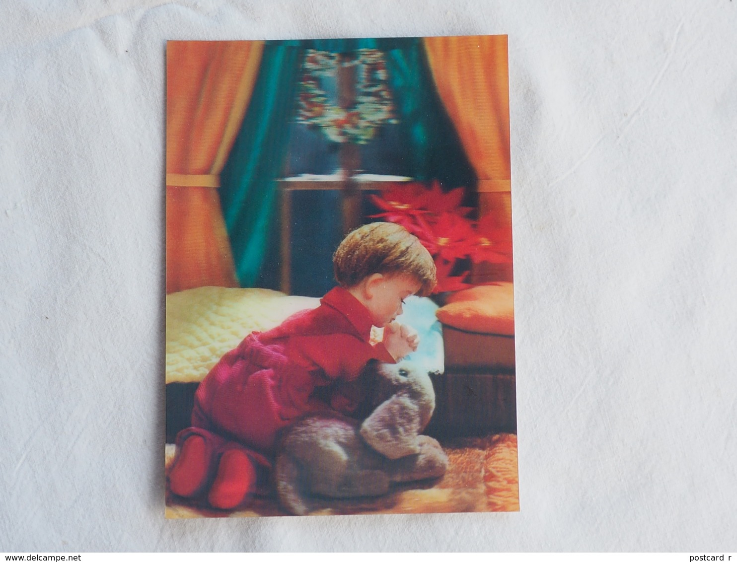 3d 3 D Lenticular Stereo Postcard Child In Prayer   A 203 - Stereoscope Cards