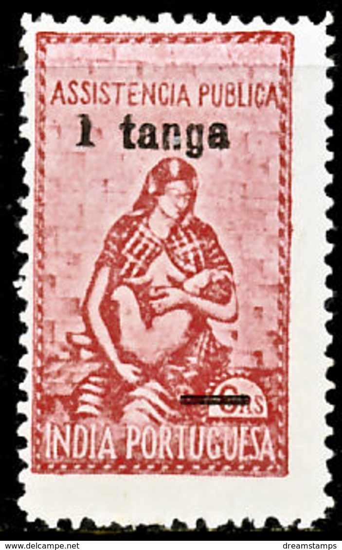 !										■■■■■ds■■ India Postal Tax 1950 AF#8a* Charity 1 Tanga Carmine (d12617) - Portugiesisch-Indien