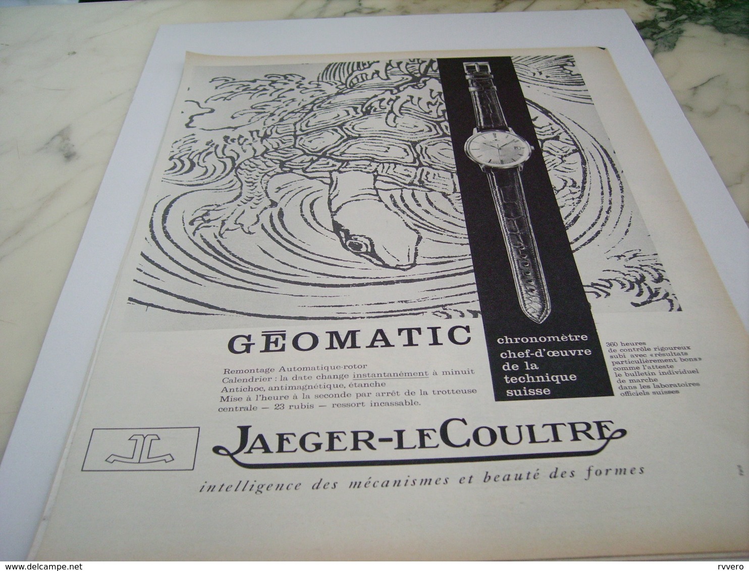 ANCIENNE PUBLICITE GEOMATIC  MONTRE JAEGER LECOULTRE 1964 - Autres & Non Classés