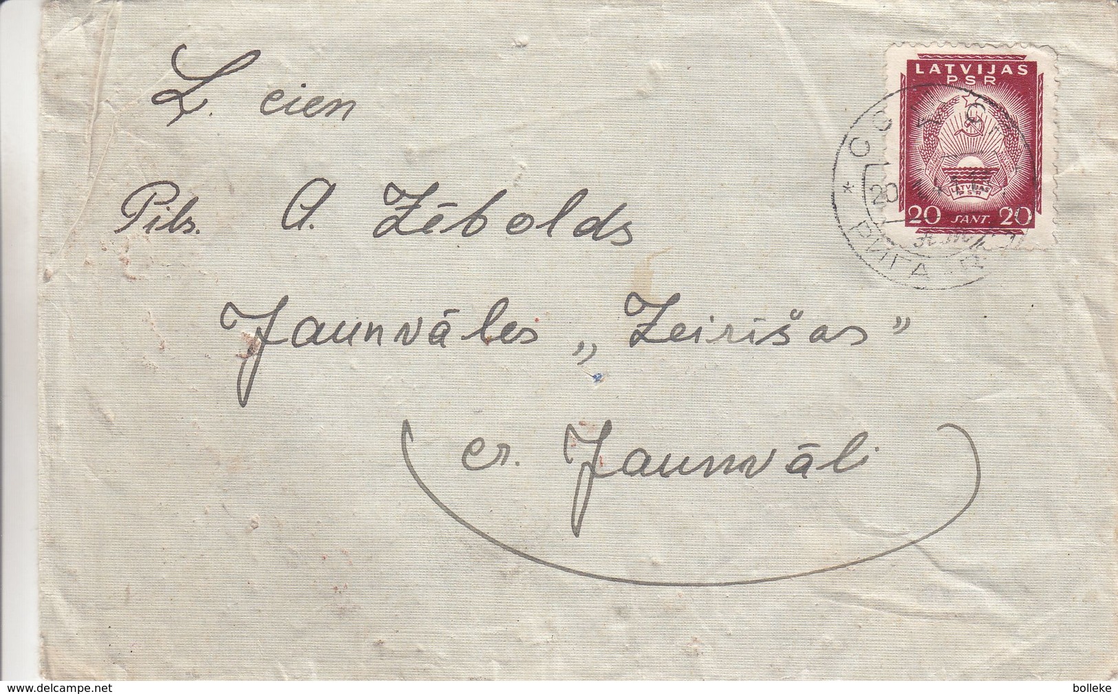 Lettonie - Lettre De 1941 - Oblit Riga - Exp Vers Jaunvali  ? - Lettonie