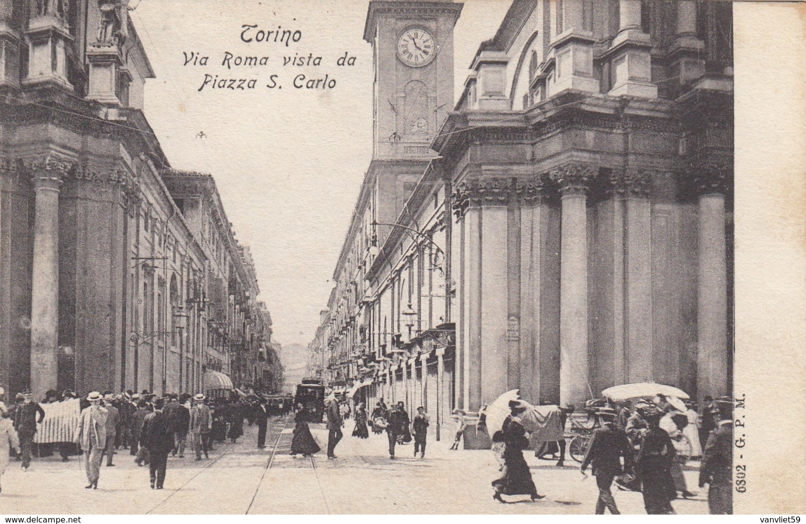 TORINO-VIA ROMA VISTA DA PIAZZA SAN CARLO-ANIMATISSIMA-CARTOLINA VIAGGIATA IL 10-6-1907 - Altri & Non Classificati