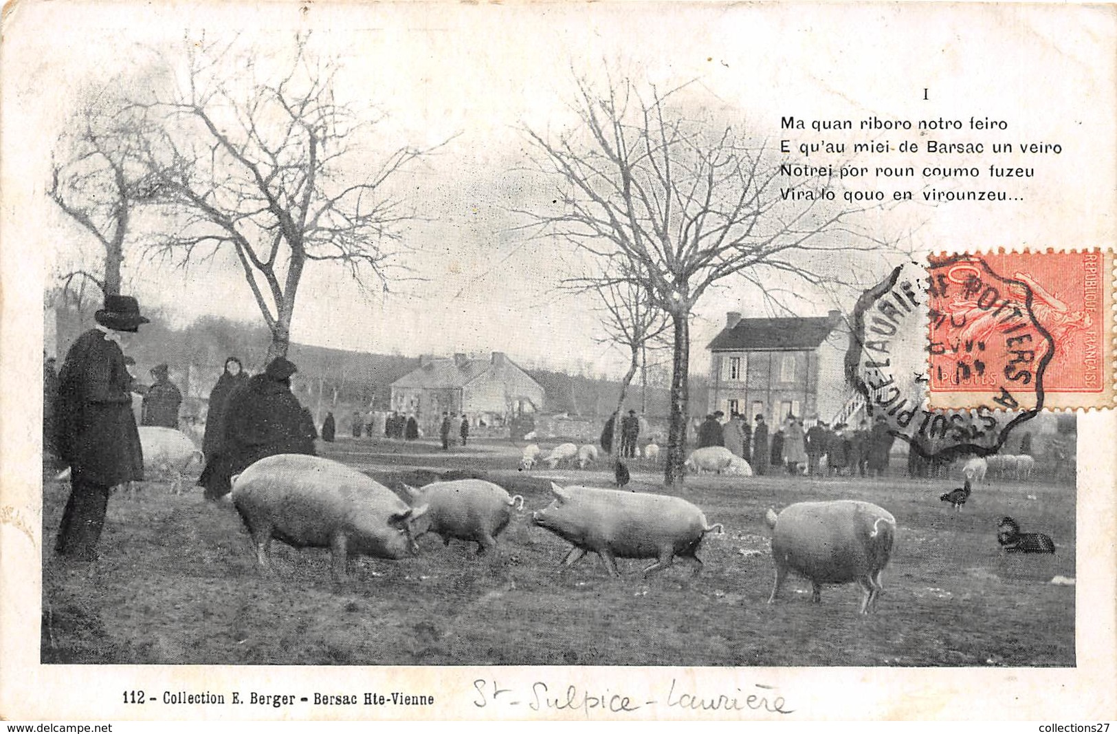 87-SAINT-SULPICE-LAURIERE- LA PLACE DU MARCHE - Bellac