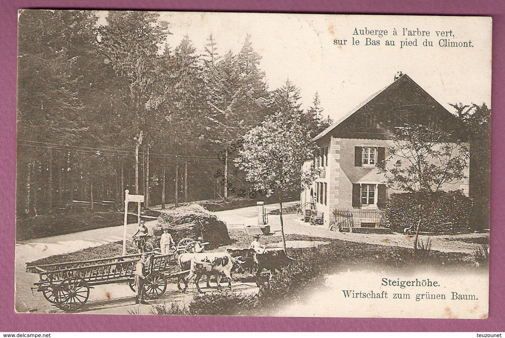 Cpa Auberge à L'arbre Vert Sur La Bas Au Pied Du Climont - 2 Scans - Sonstige & Ohne Zuordnung