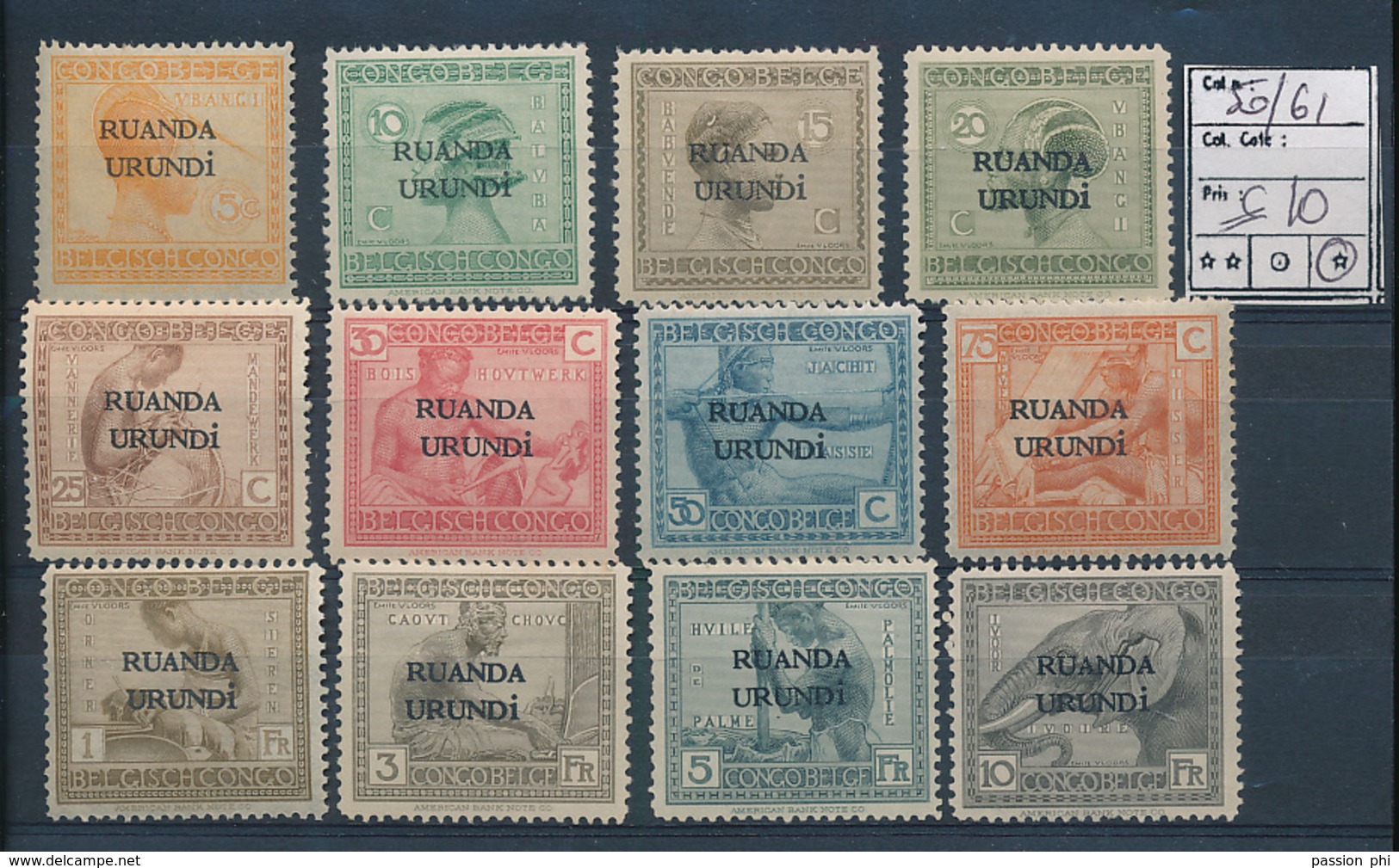 RUANDA URUNDI COB 50/61 LH - Neufs