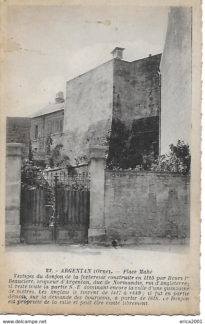 Argentan. La Place Mahé Et Les Vestiges Du Donjon De La Forteresse. - Argentan