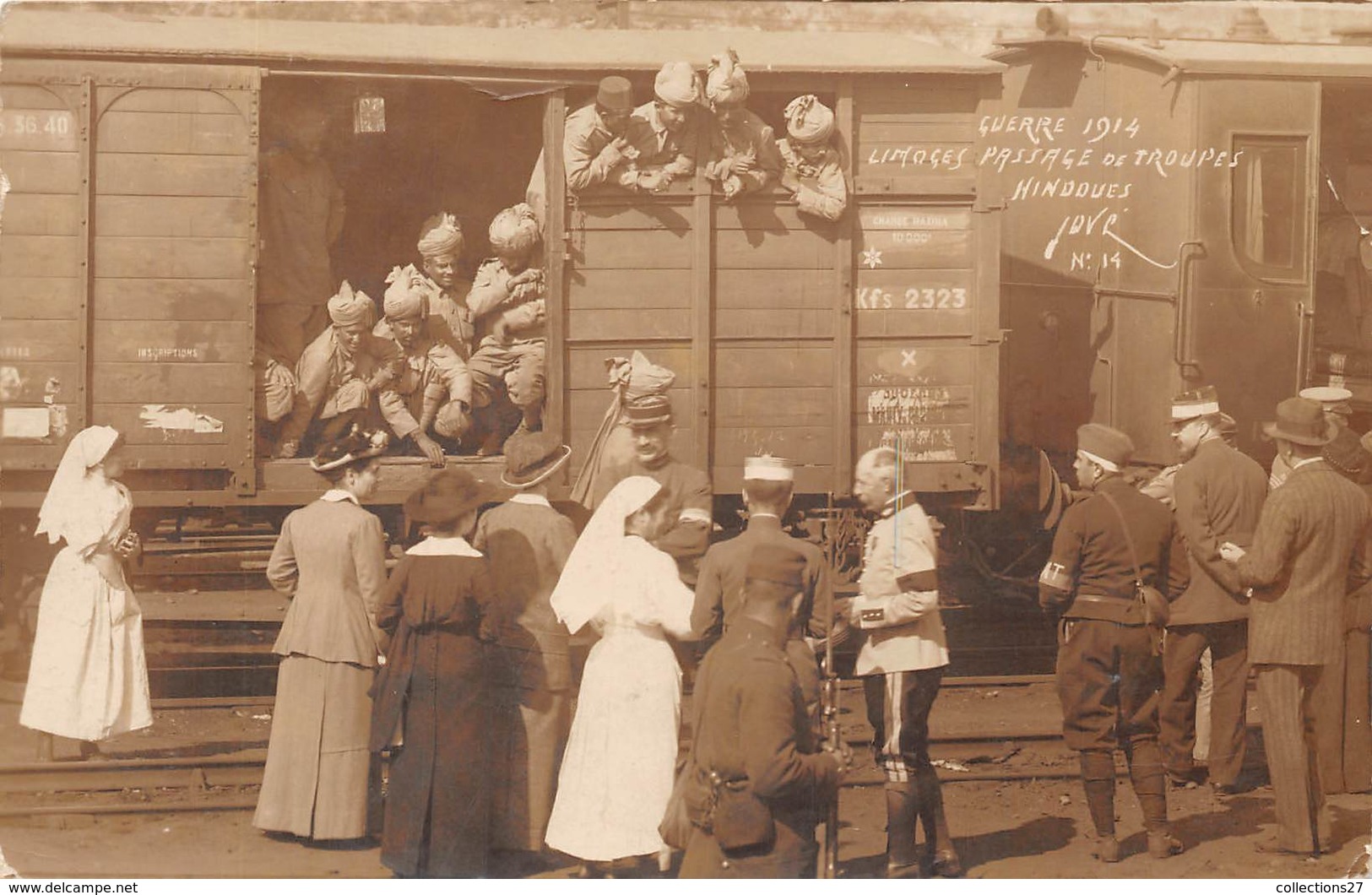 87-LIMOGES-CARTE-PHOTO- GUERRE 1914, PASSAGE DU TROUPES - HINDOUES - Limoges