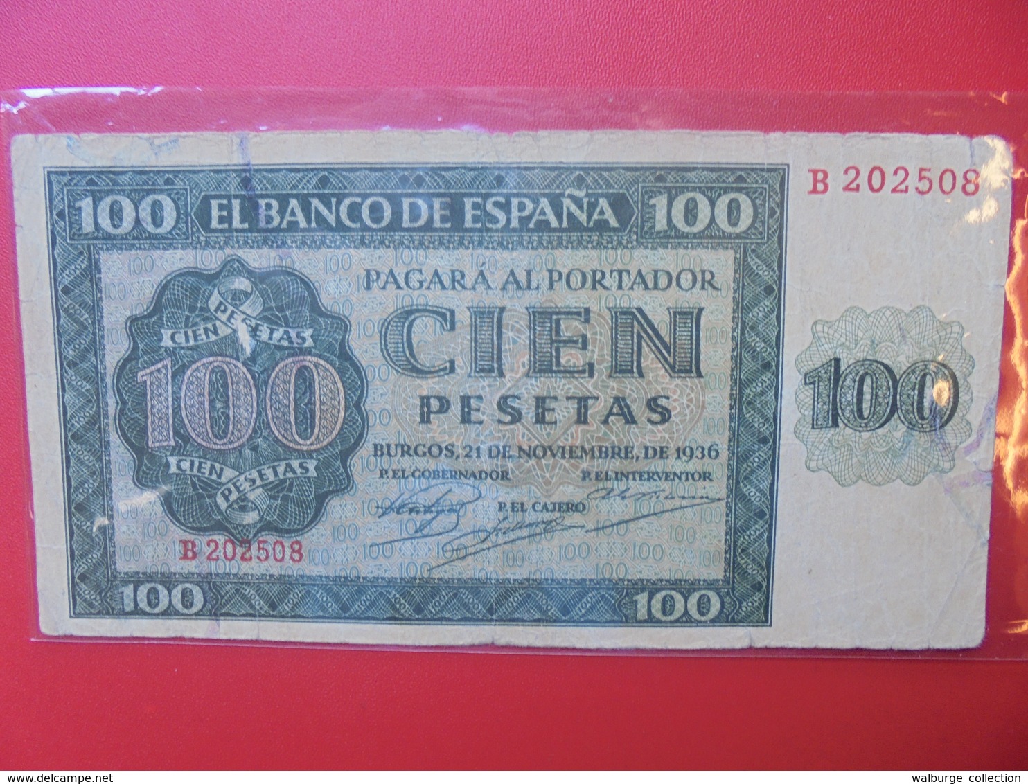 ESPAGNE 100 PESETAS 1936 CIRCULER (B.6) - 100 Pesetas