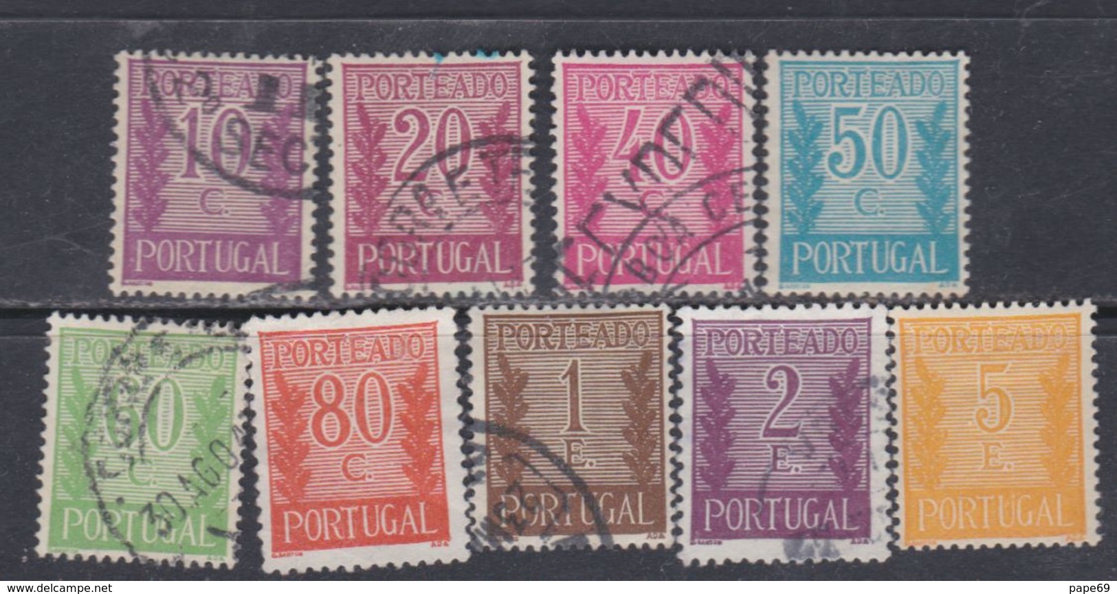 Portugal Timbres Taxe N° 58 / 68 X O Sauf 58 Et 61, Les 9 Valeurs Trace De Charnière Ou Oblitérées Sinon TB - Used Stamps
