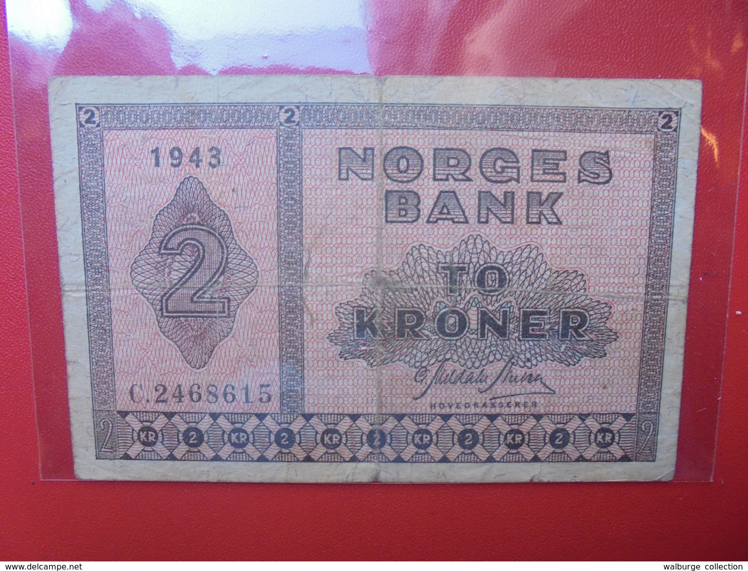 NORVEGE 2 KRONER 1943 CIRCULER (B.6) - Norwegen