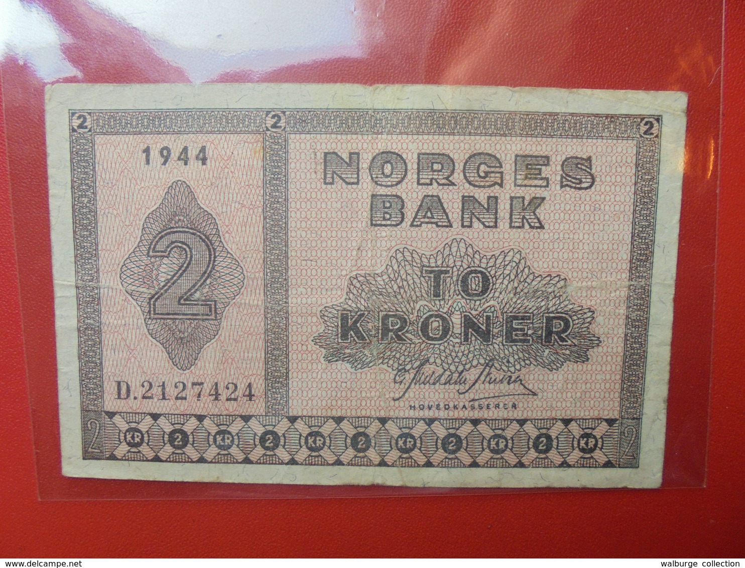 NORVEGE 2 KRONER 1944 CIRCULER (B.6) - Norvège