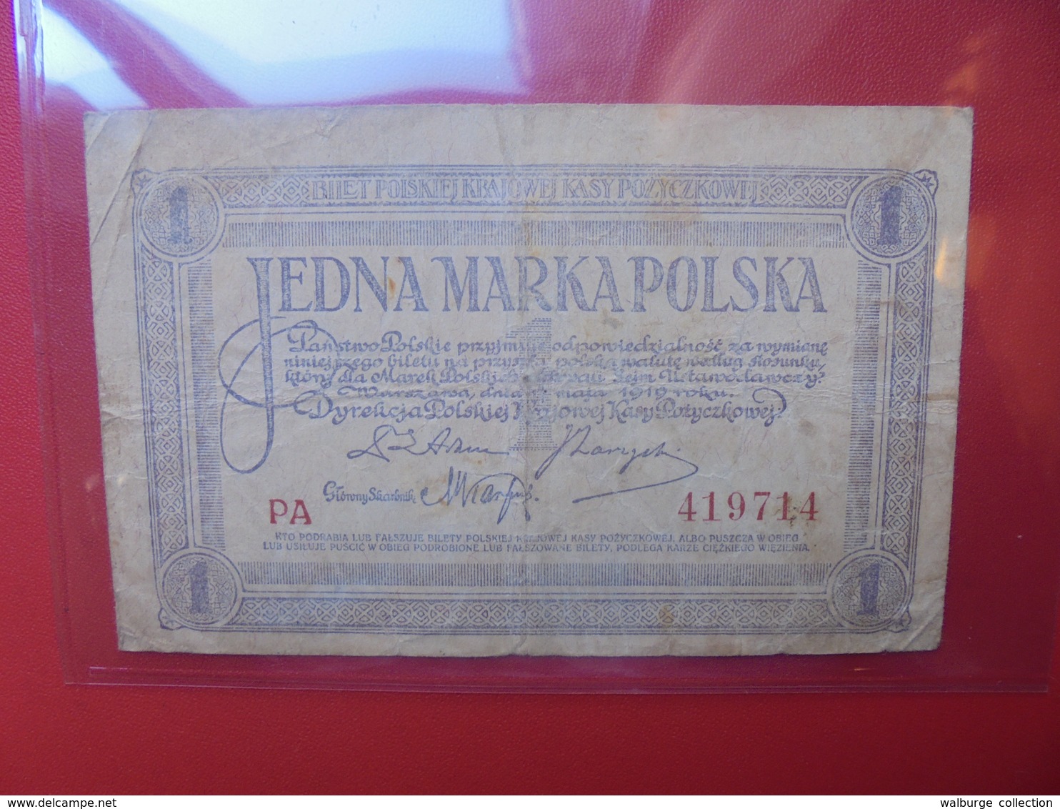 POLOGNE 1 MARKA 1919 CIRCULER (B.6) - Poland