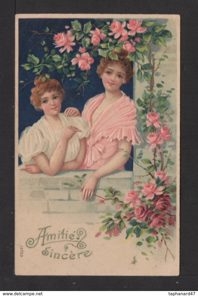 CPSM Gauffrée. Amitié Sincère . Femmes . - Women