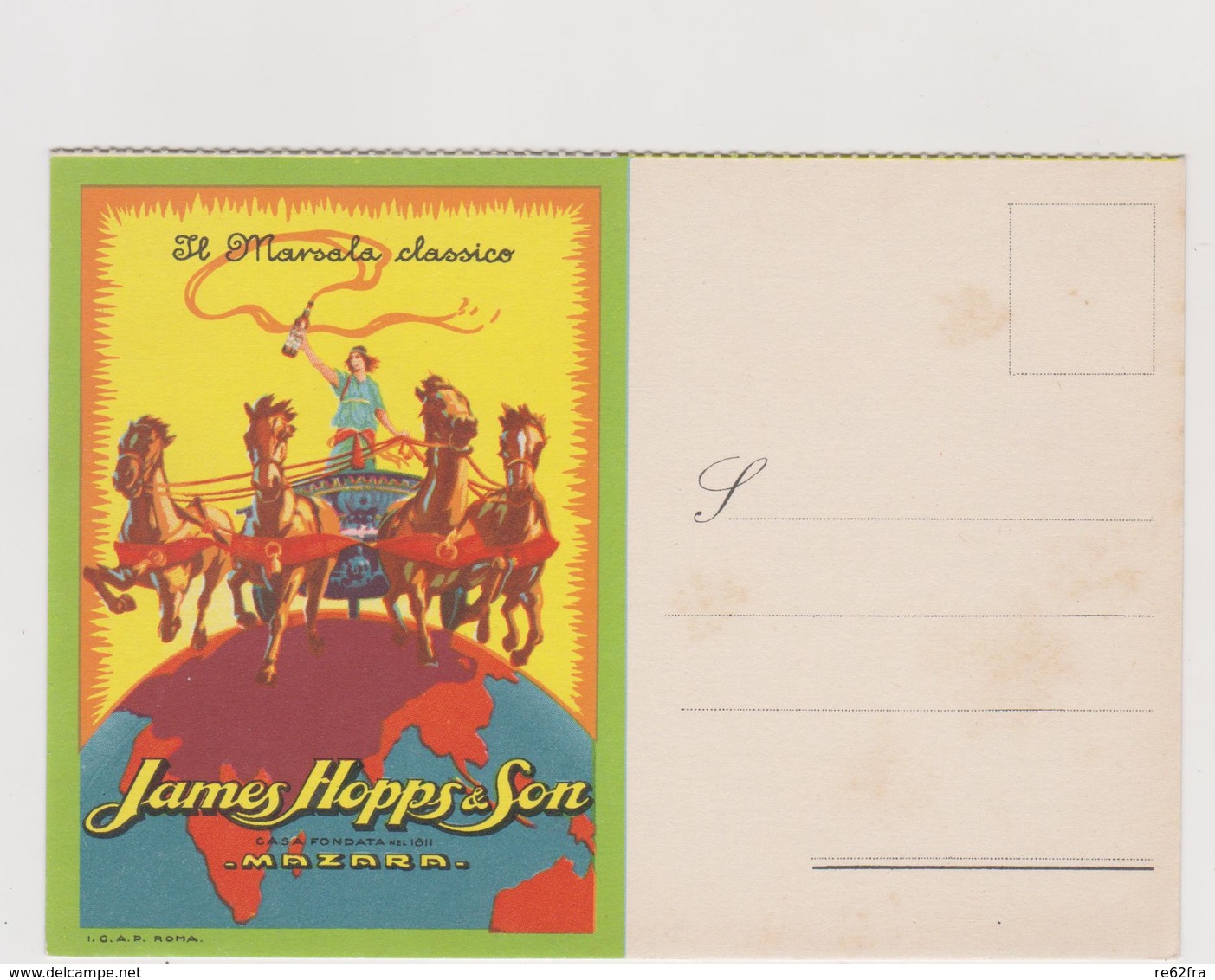 Pubblicitaria, Marsala James Hopps & Sons, Mazara Del Vallo, Illustrata  - F.G. - Anni '1920/'1930 - Pubblicitari