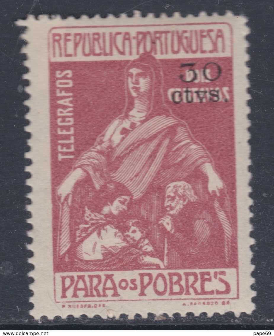 Portugal Timbres Télégraphes N° 3 X  : 30 C. Sur 2 C. Brun-lilas Trace De Charnière Sinon TB - Ongebruikt