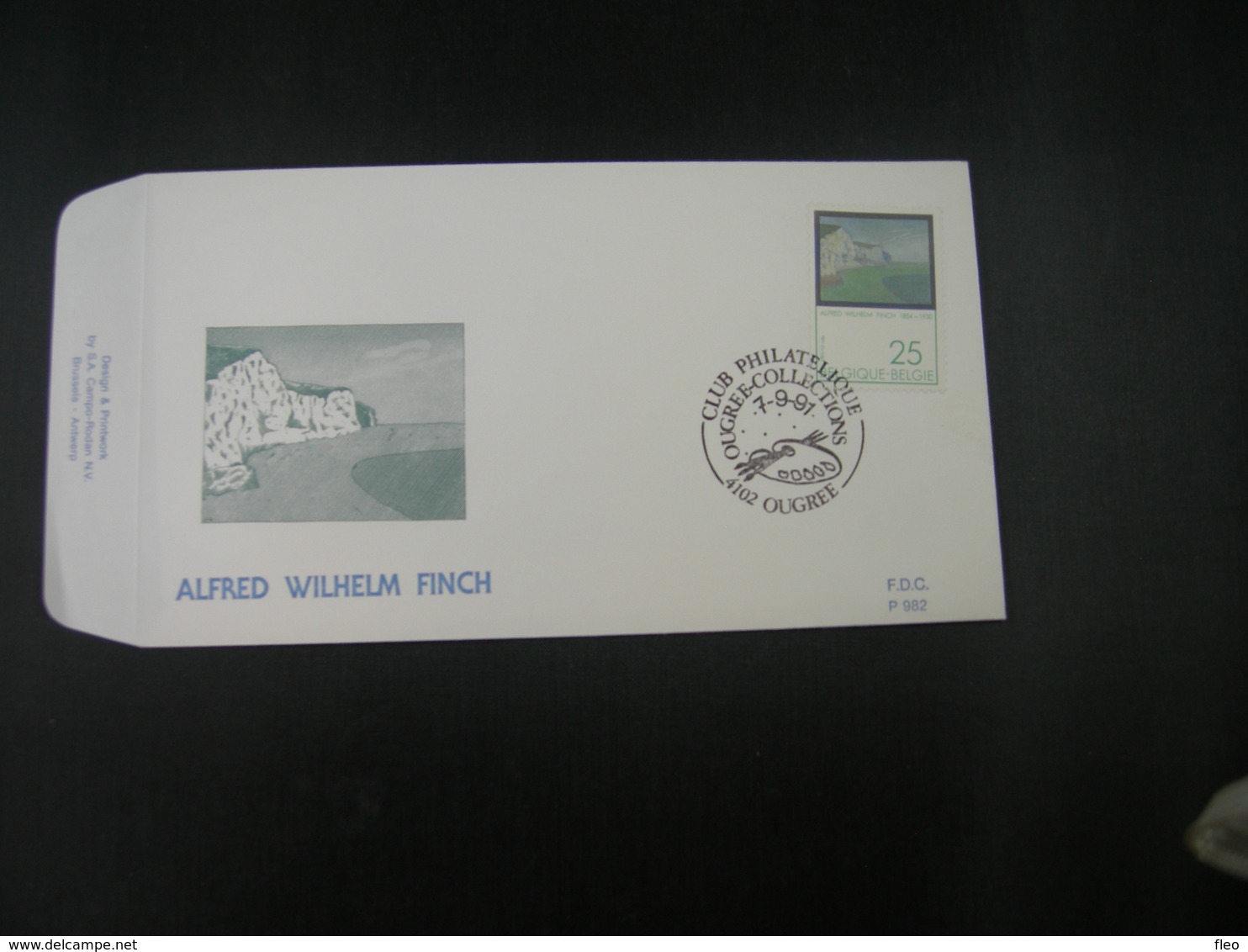 BELG.1991 2417 FDC ( Ougree ) : "Peintre Et Céramiste Alfred Wilhelm Finch (1854-1930)" - 1991-2000