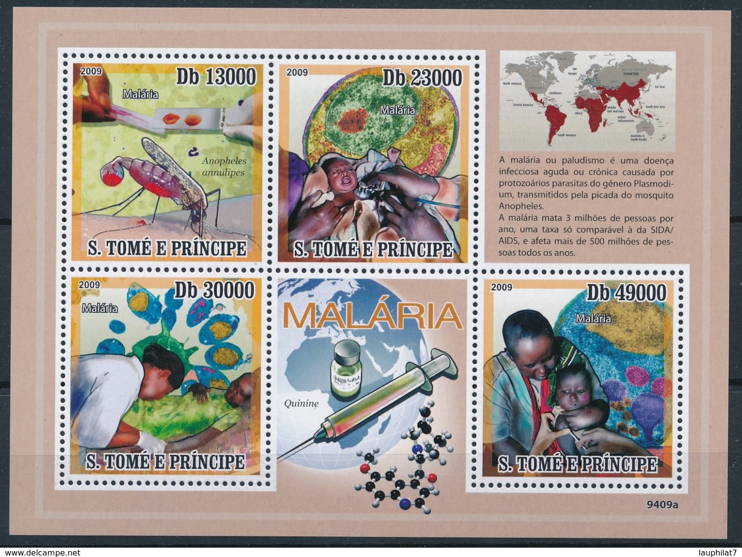 [401607]TB//**/Mnh-Sao Tomé-et-Principe 2006 - Malaria, Maladie, Santé, Médecine, Insectes - Malattie