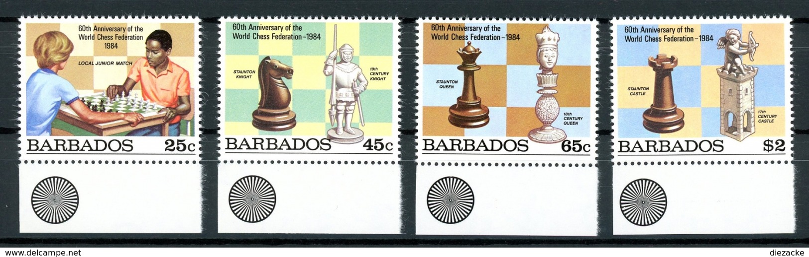 Barbados MiNr. 609-12 Postfrisch MNH Schach (Scha76 - Barbados (1966-...)