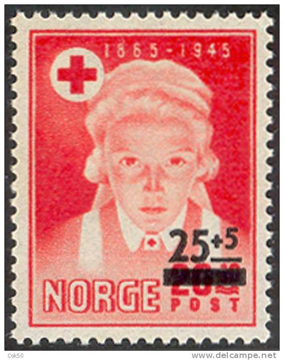 NORWAY - Michel Cat.no. 338 Type I «Red Cross Provisorium» , MNH - Ungebraucht