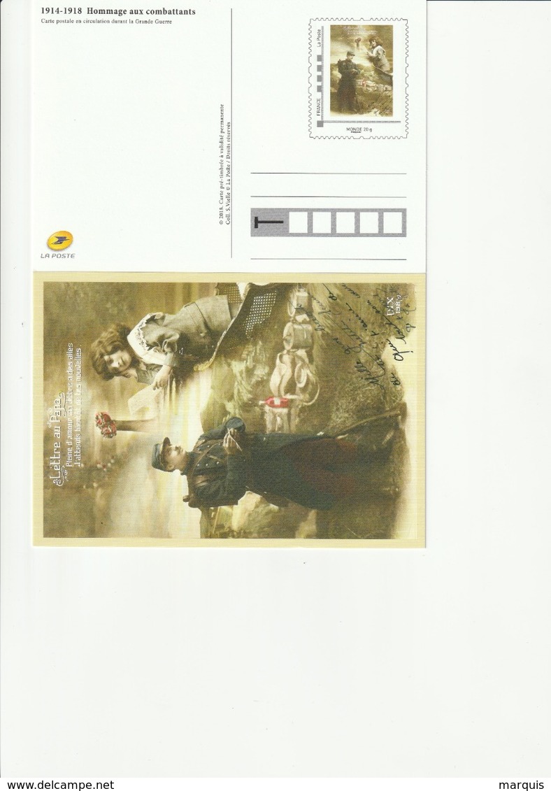 CP 14-18 Hommage Aux Combattants - Lettre Au Papa - Standard Postcards & Stamped On Demand (before 1995)