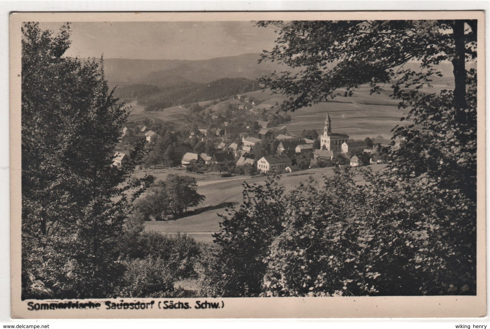 Sebnitz Saupsdorf - S/w Ortsansicht 2 - Sebnitz