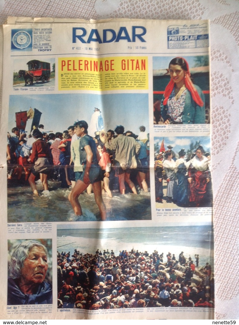 Journal RADAR Du 19 Mai 1957 N° 432 - Festival De Cannes - Pélerinage Gitan +++ - Informations Générales