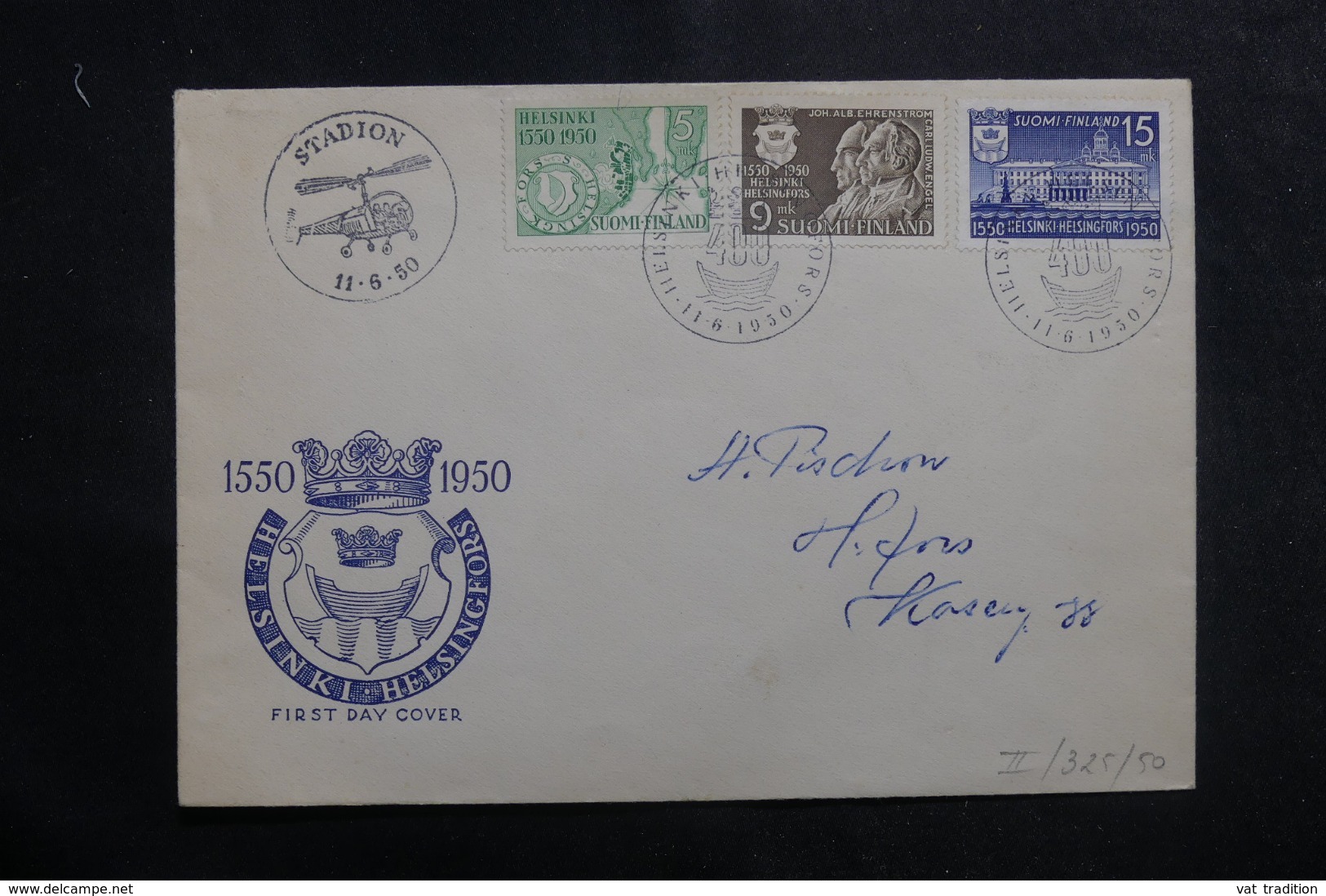 FINLANDE - Enveloppe Par Hélicoptère En 1950 - L 41363 - Covers & Documents