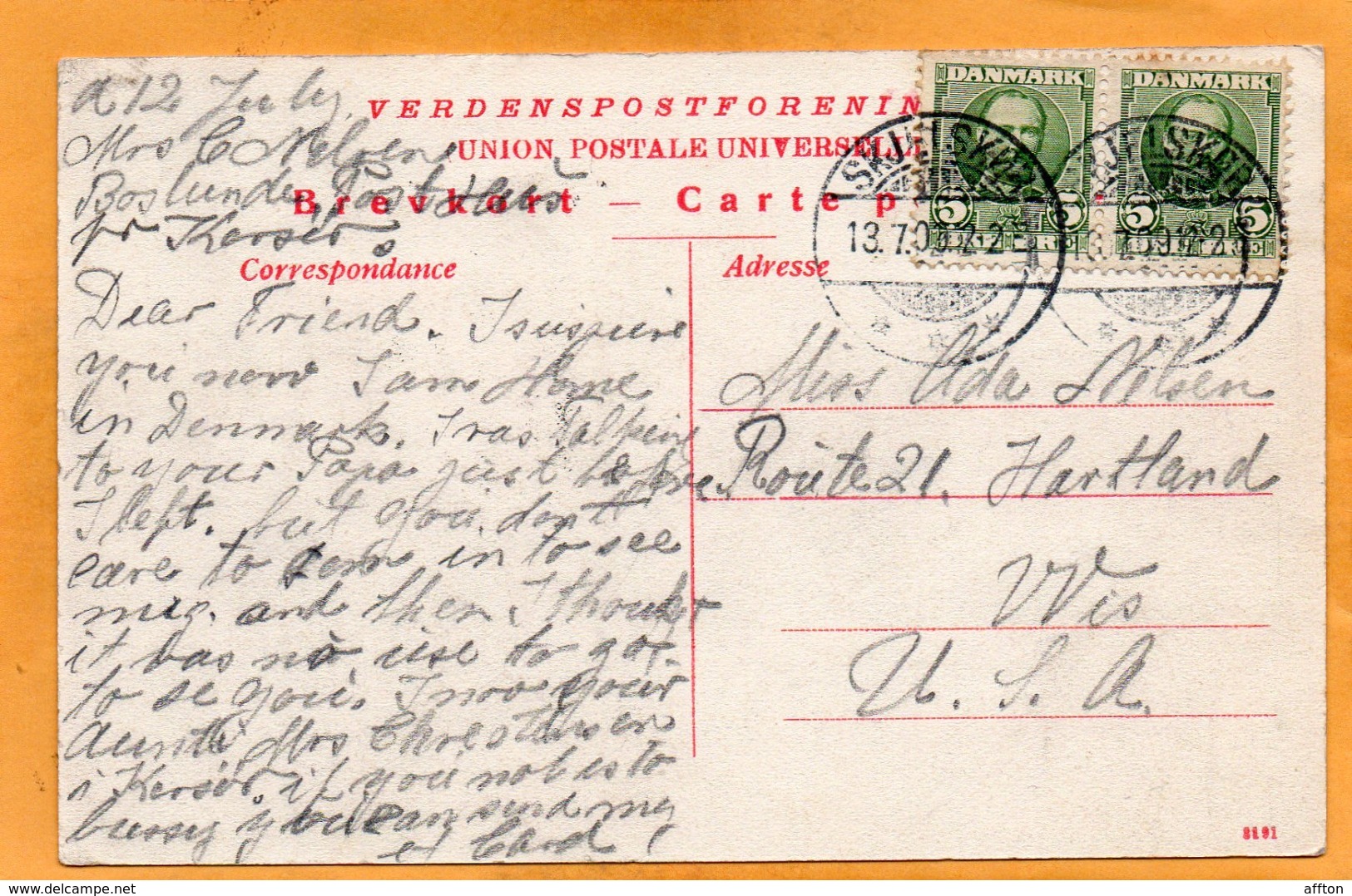 Copenhagen Denmark 1907 Postcard - Dänemark