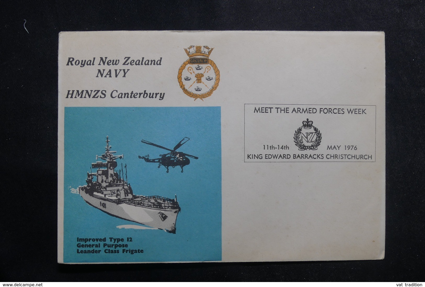 NOUVELLE ZÉLANDE - Enveloppe Par Hélicoptère De La Royal Navy En 1976 - L 41367 - Cartas & Documentos