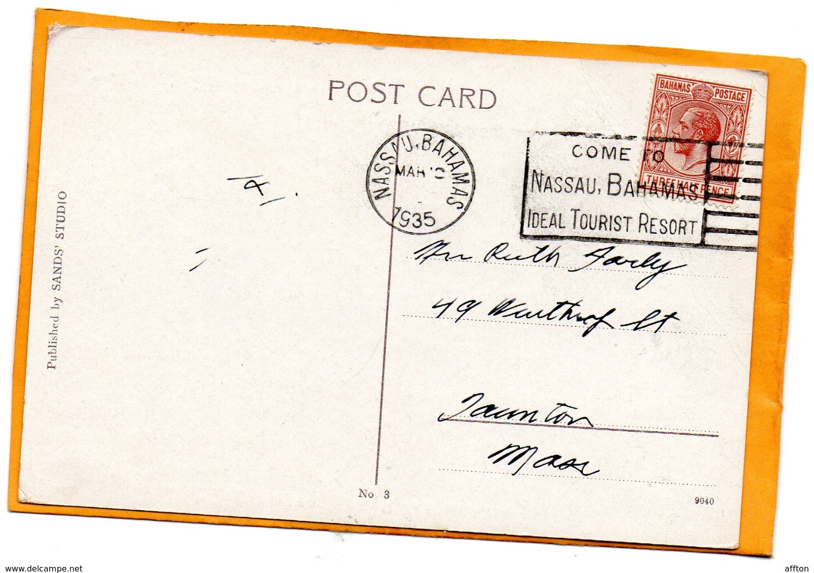 Nassau Bahamas 1938 Postcard Mailed - Bahamas