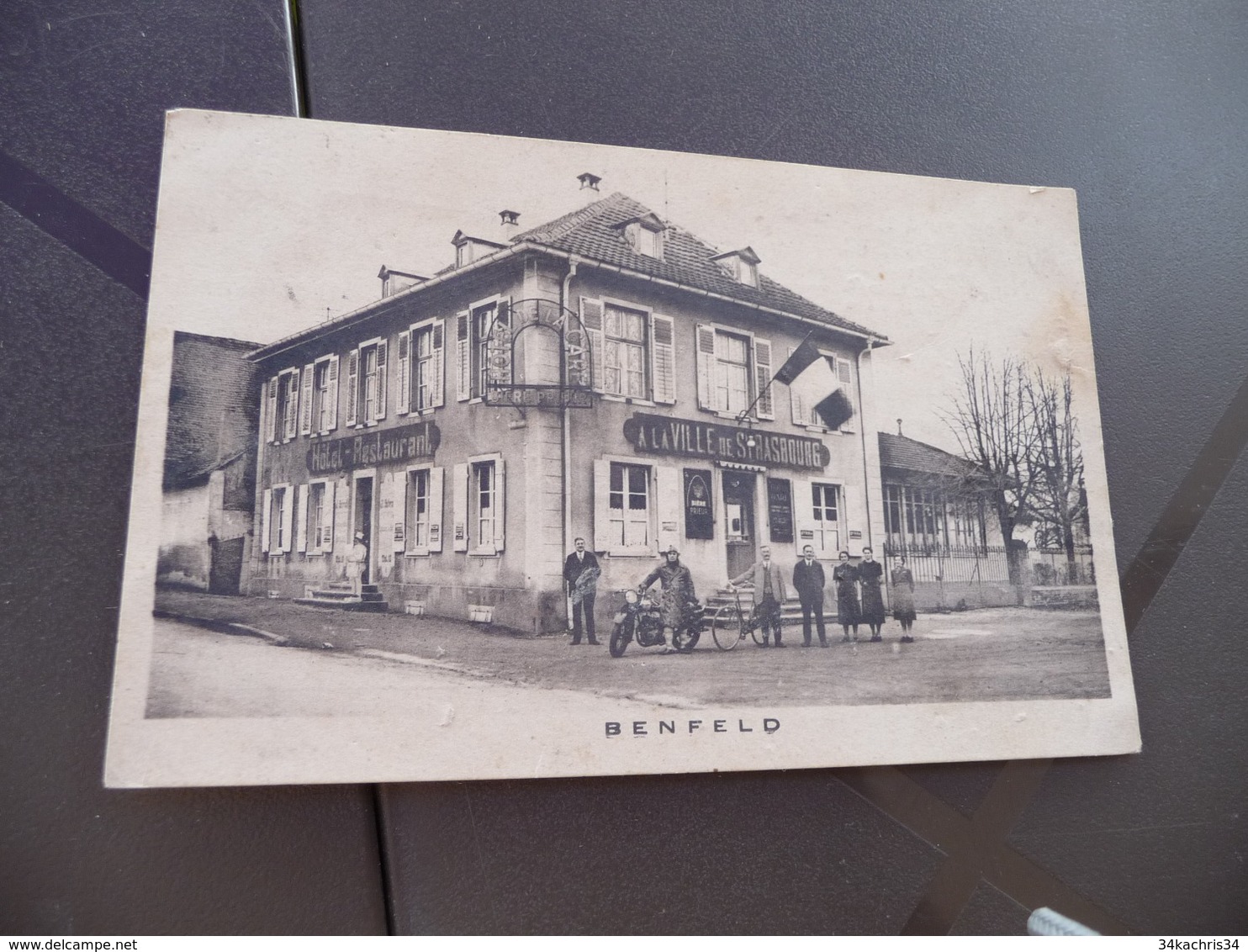 CPA 67 Bas Rhin Pub Benfeld Hôtel De La Gare A La Ville De Strasbourg Propri. Schrodi - Benfeld