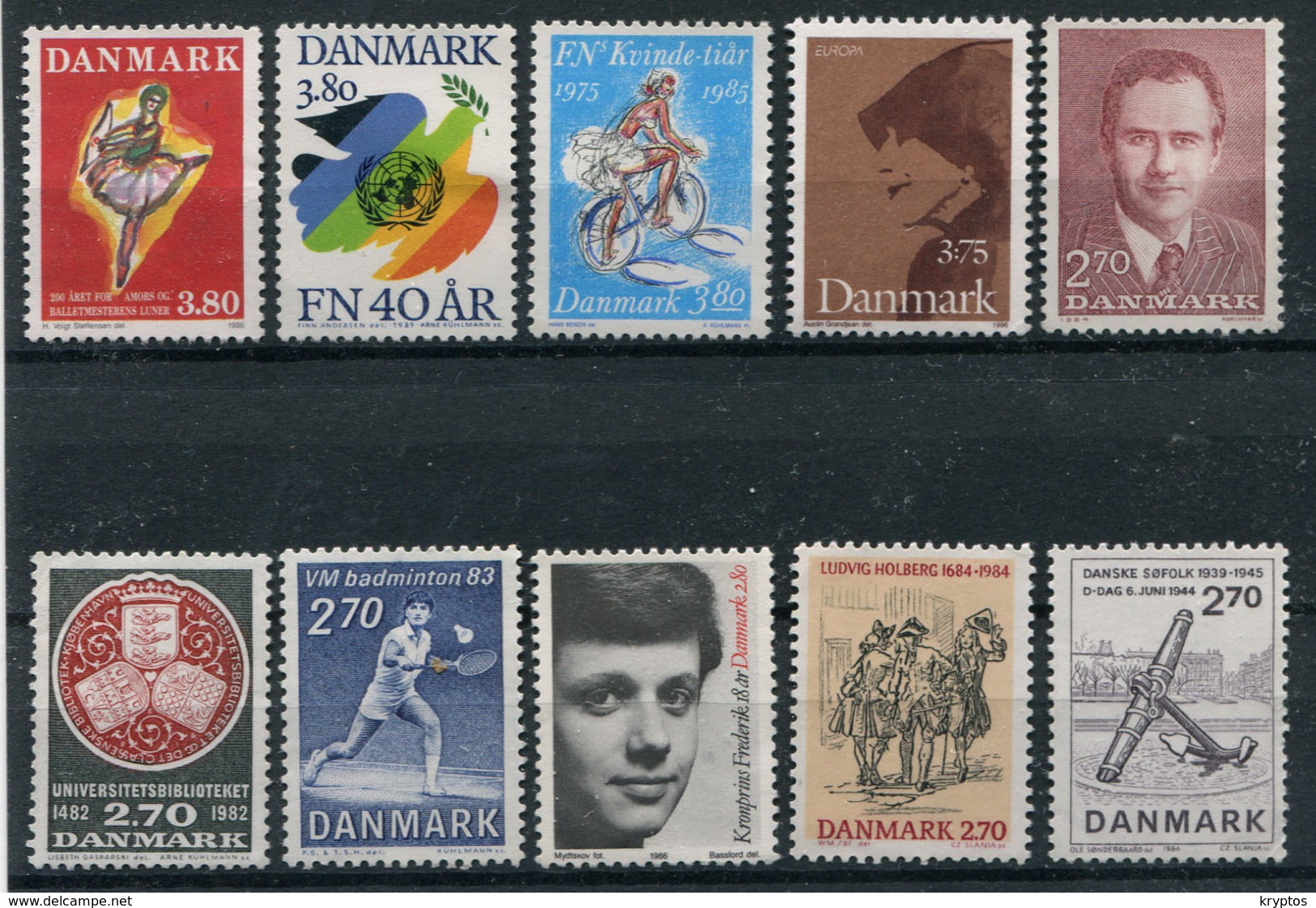 Denmark. 10 Different Stamps** - Collections