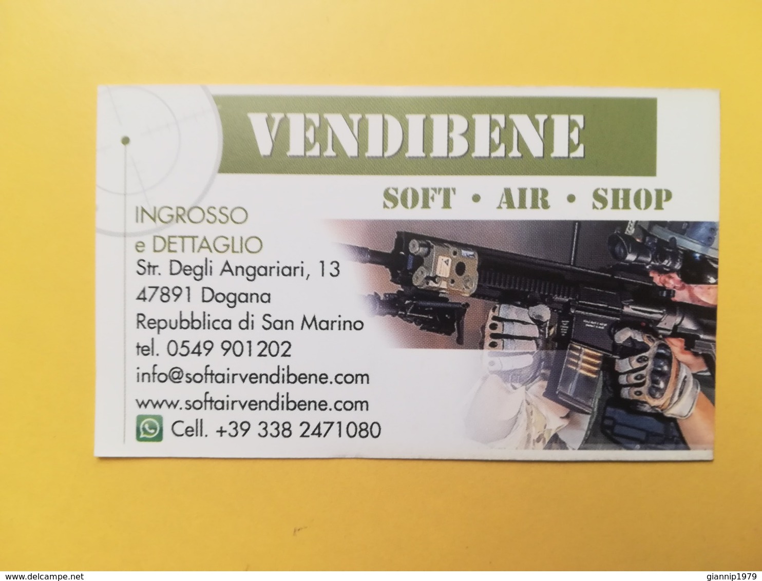 BIGLIETTO DA VISITA CARTONCINO ARMERIA SOFT AIR ARM REPUBBLICA SAN MARINO - Visiting Cards