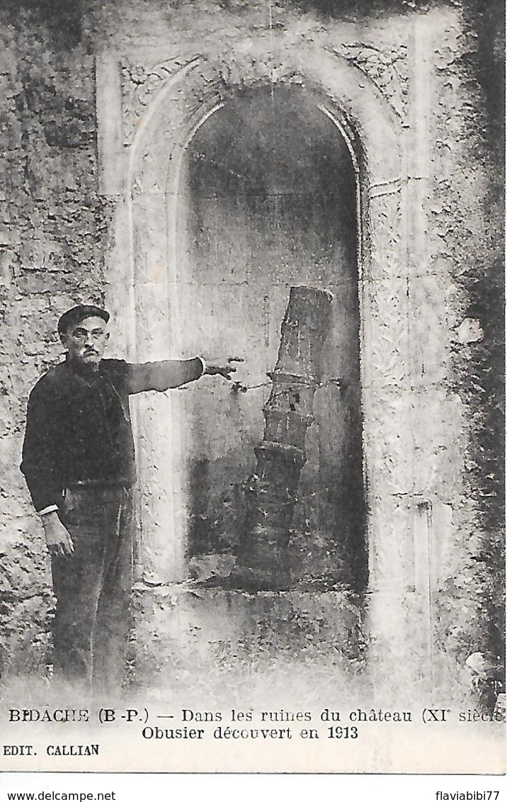 BIDACHE - ( 64 ) - Dans Les Ruines Du Chateaux Xie Obusier Decouvert En 1913 - Bidache