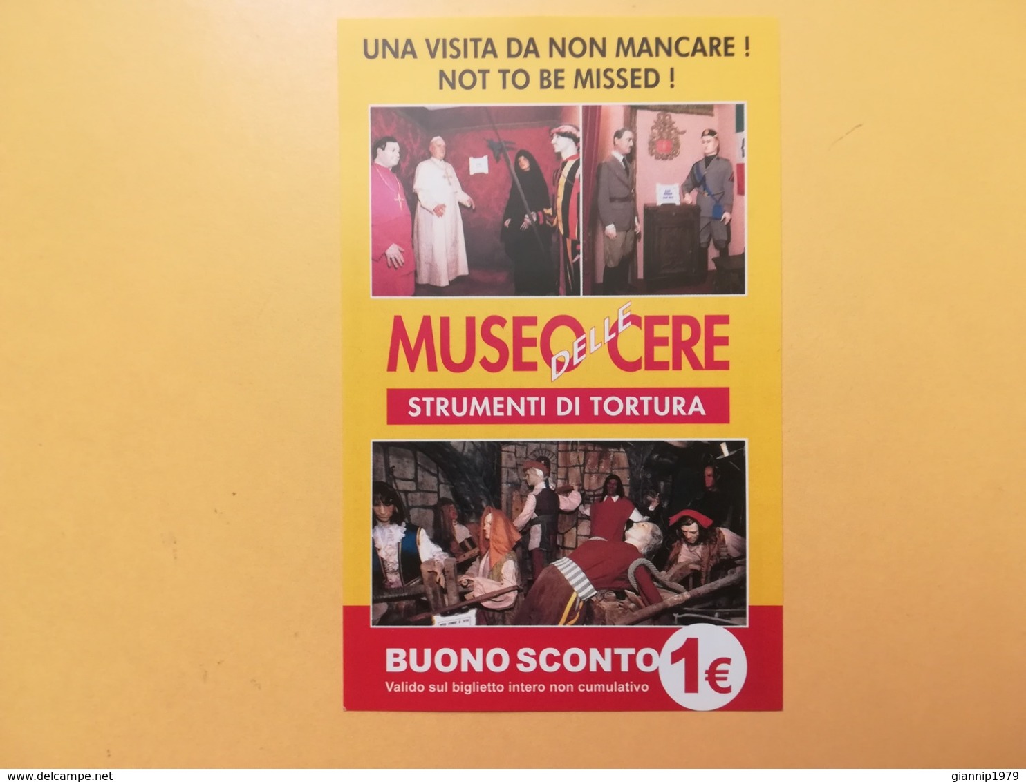 BIGLIETTO MUSEO DELLE CERE STRUMENTI DI TORTURA REPUBBLICA DI SAN MARINO BUONO SCONTO CON CARTINA - Biglietti D'ingresso