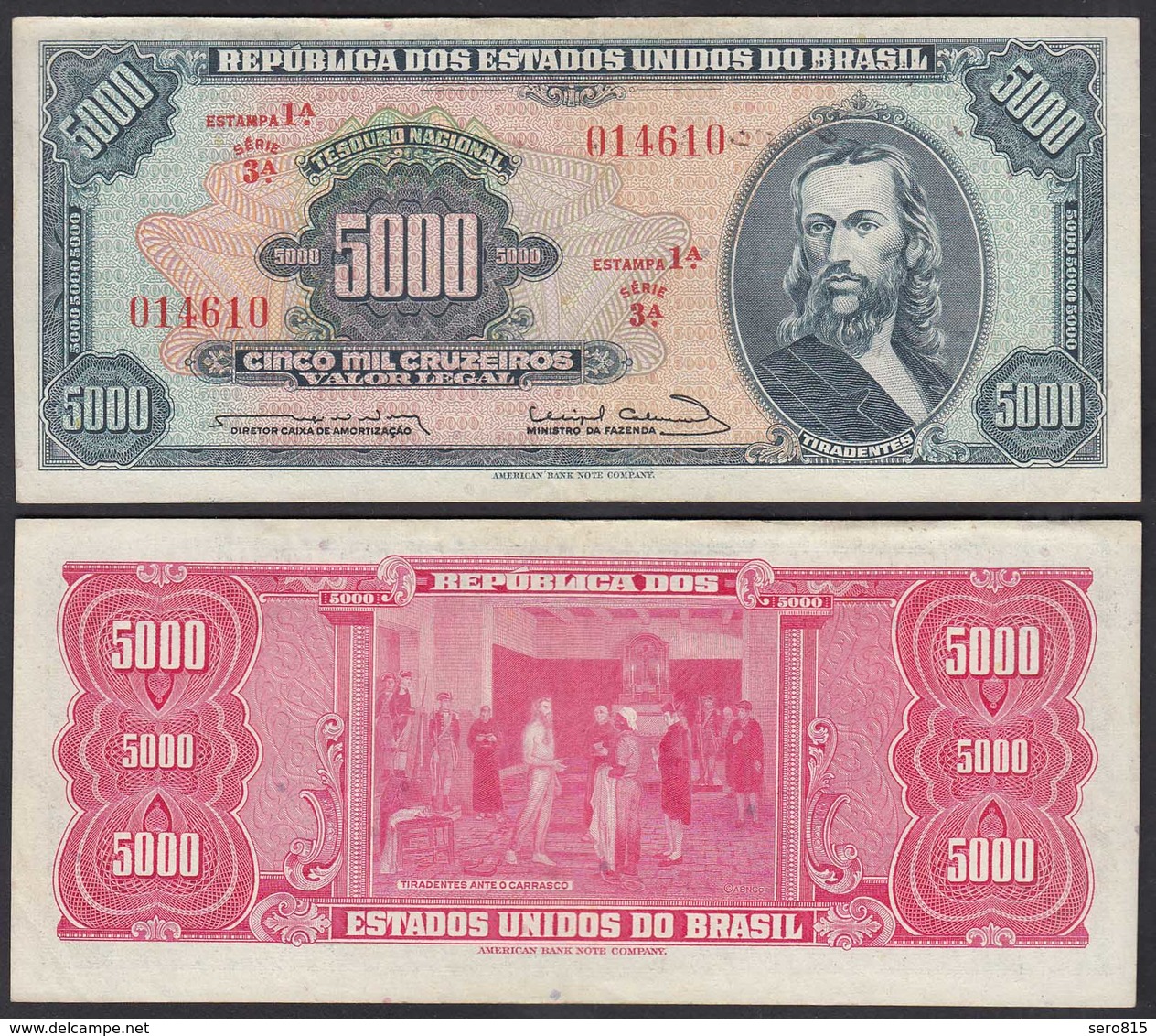 Brasilien - Brazil 5000 Cruzados 1963 Pick 174a Sig.12 VF (3)   (24790 - Altri – America