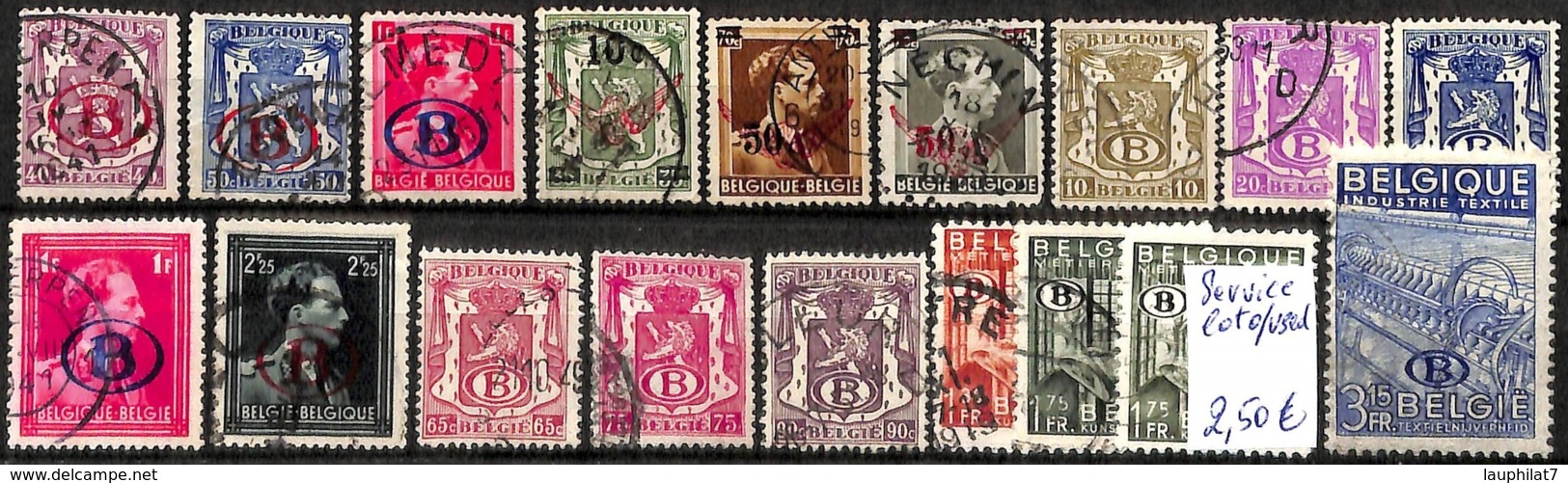 [830500]TB//O/Used-Belgique  - Service, Lot Obl/Used, Rois, Lions - Autres & Non Classés