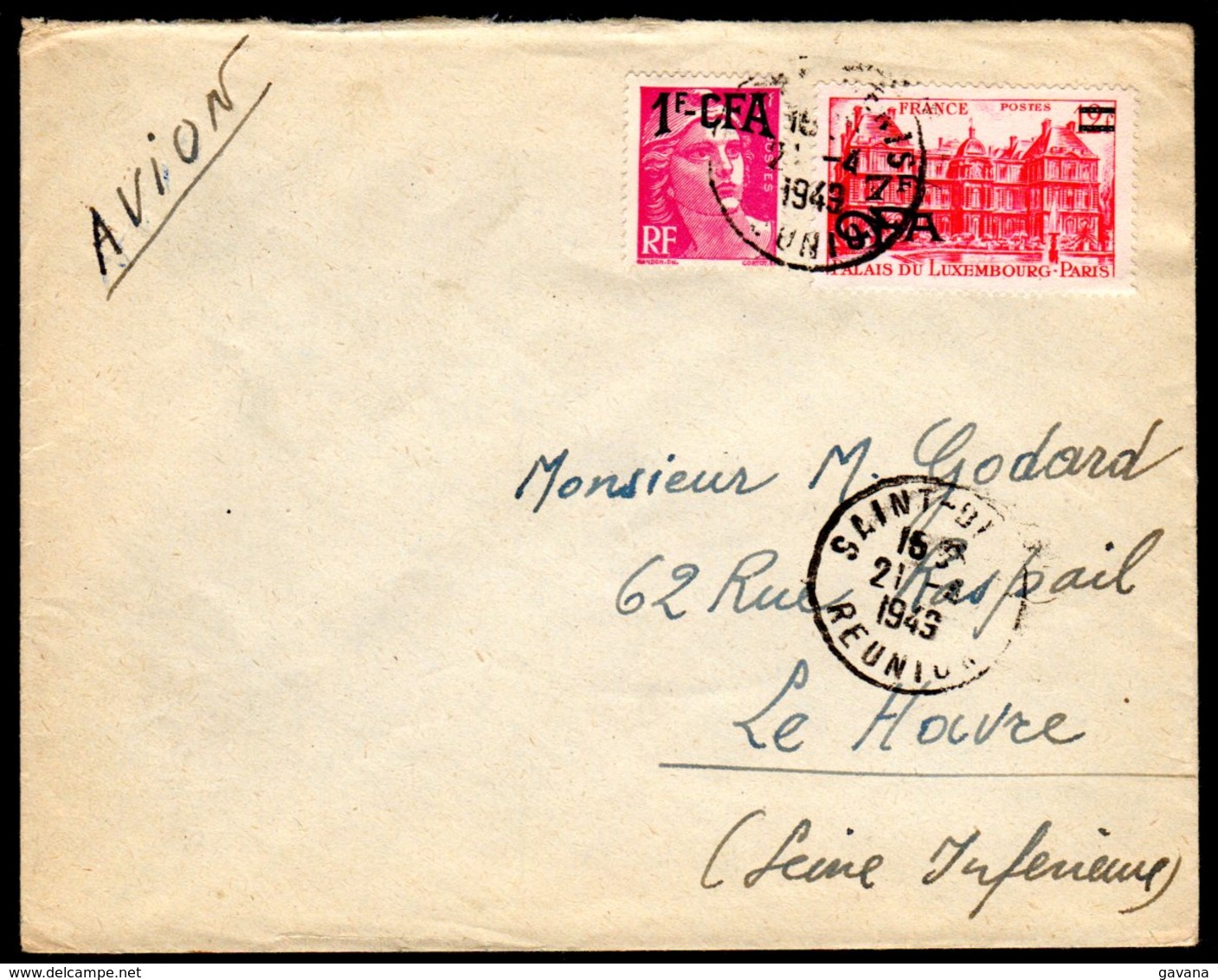 1949 REUNION - Lettre De SAINT-DENIS Pour LE HAVRE - Lettres & Documents