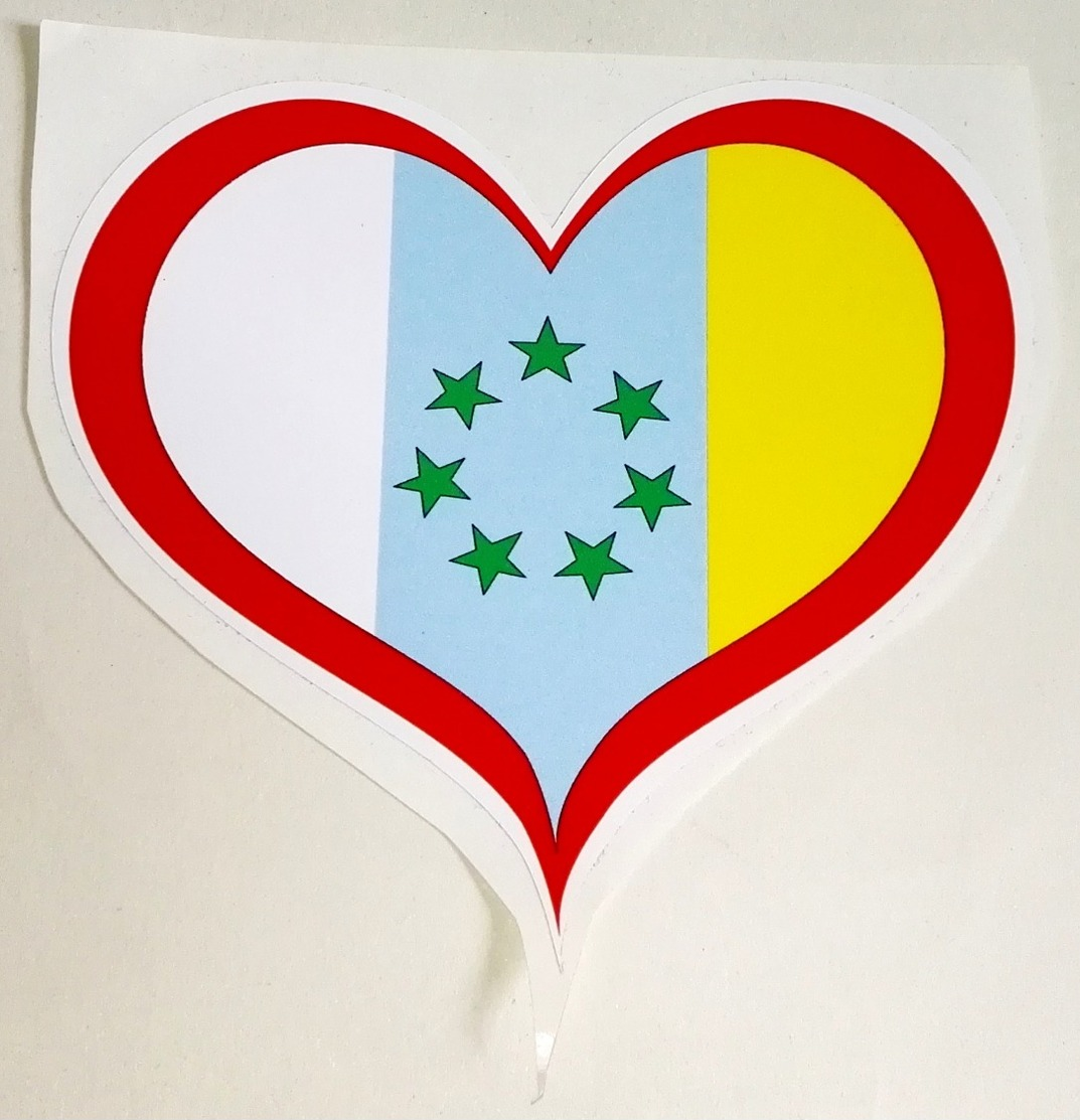 Ancien Autocollant D'un Coeur Avec Le Drapeau De L'indépendance Des Canaries - Pegatinas