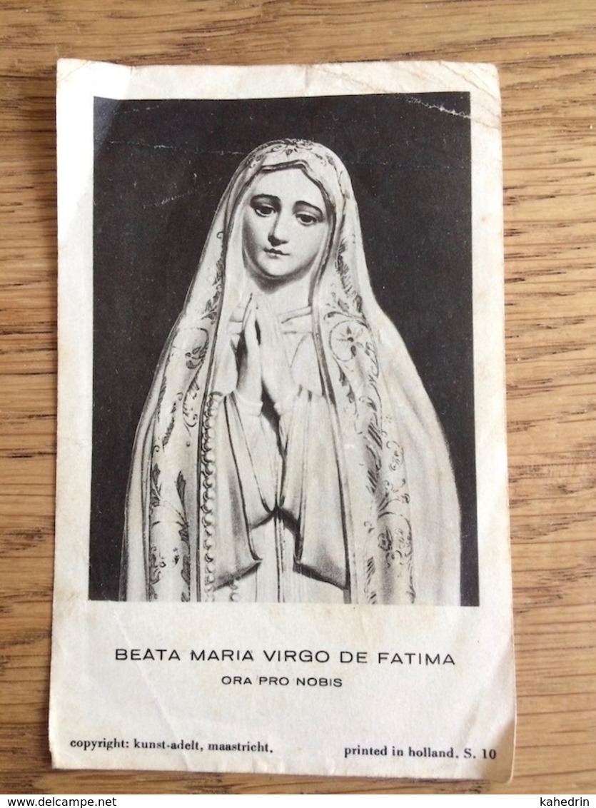 Beata Maria Virgo De Fatima, Ora Pro Nobis - Devotieprenten