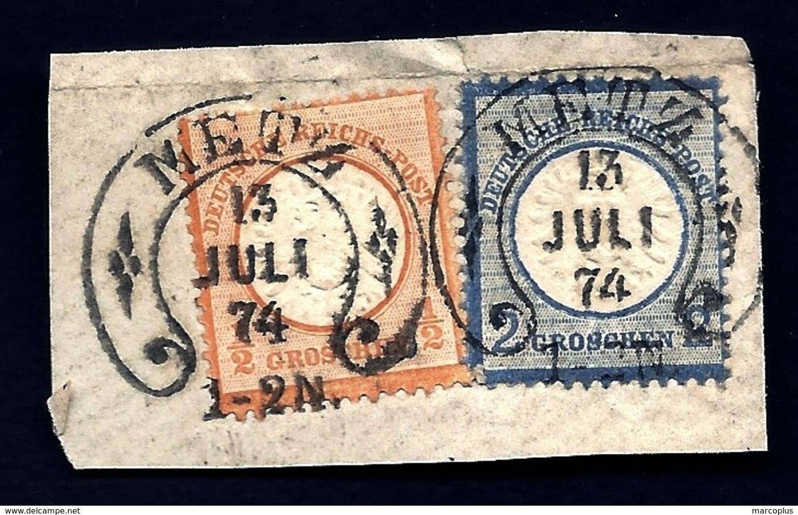 ALB-  TIMBRES EMPIRE ALLEMAND OCCUPATION ALS. LORR.- TIMBRE N° 15 ET N°17- TAMPON FER A CHEVAL TYPE K -1874 - Oblitérés