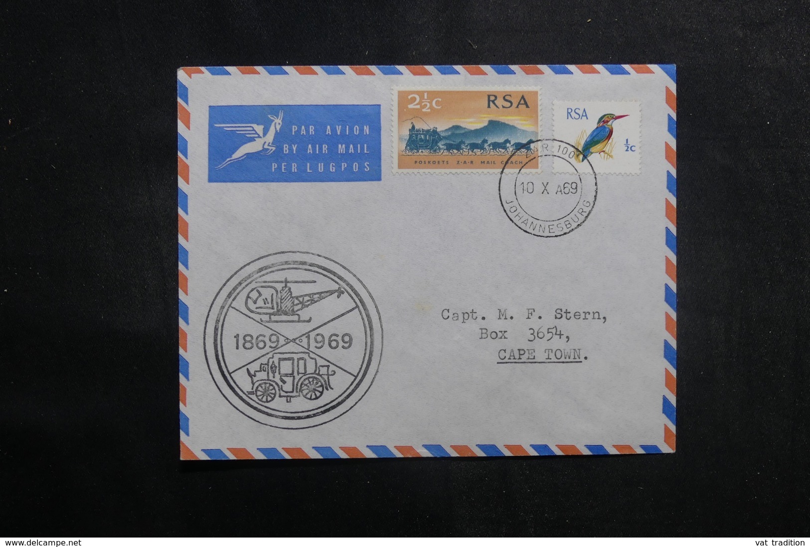 AFRIQUE DU SUD - Enveloppe Vol Par Hélicoptère En 1969 - L 41398 - Storia Postale