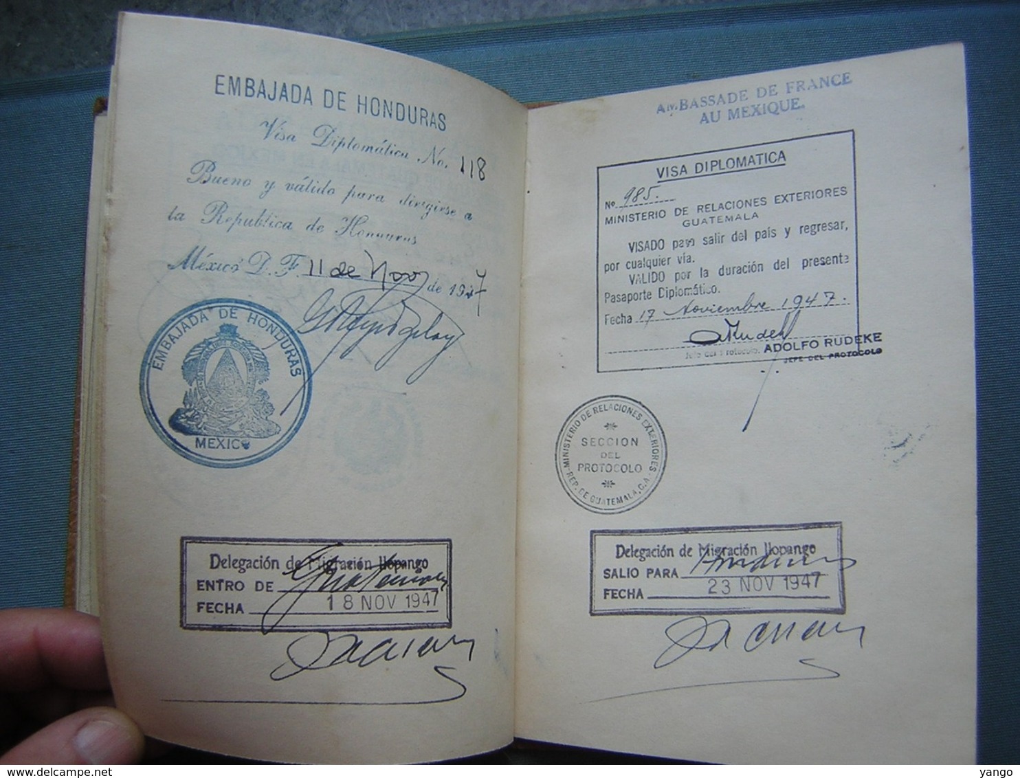 PASSEPORT DIPLOMATIQUE - AMBASSADE DE FRANCE AU MEXIQUE - 1947