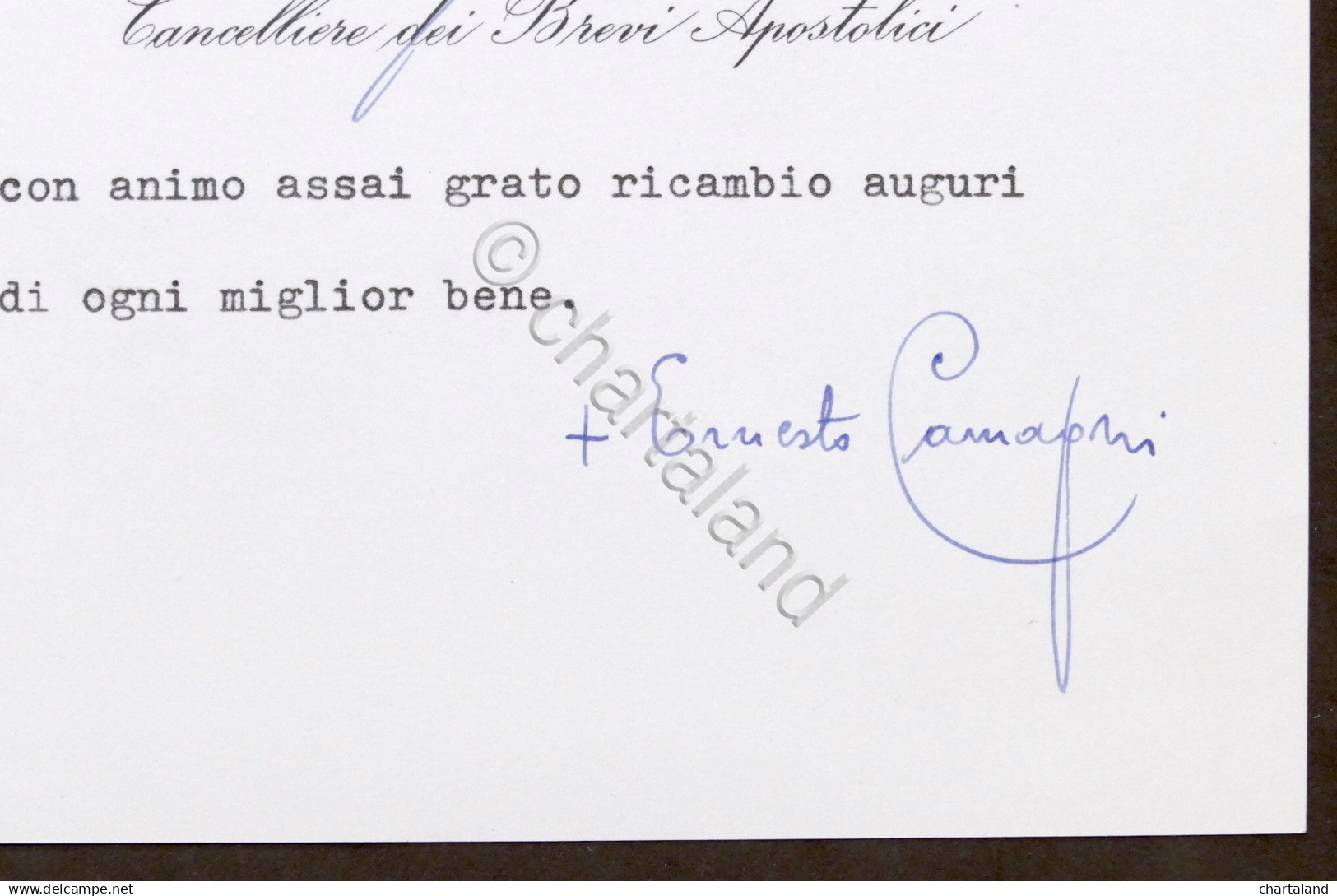 Autografo Di Mons. Ernesto Camagni Vescovo Di Suava - 1965 - Altri & Non Classificati