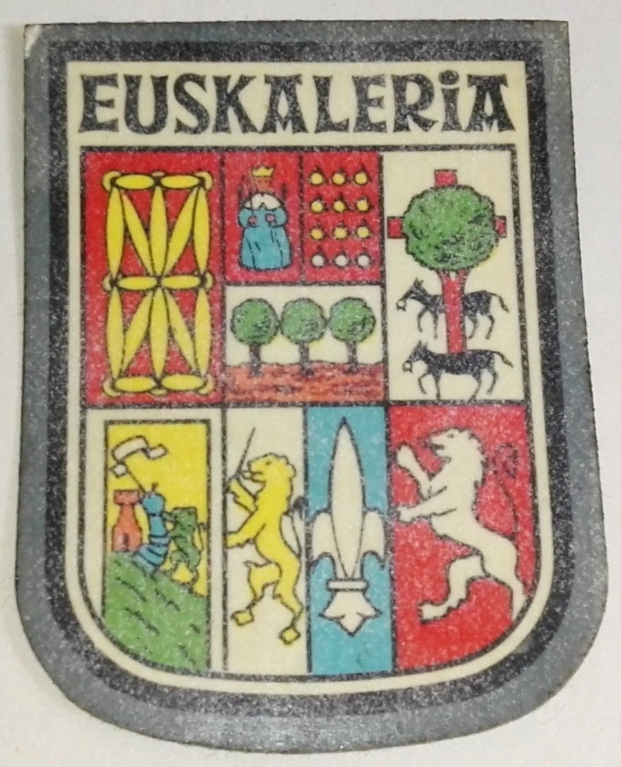 Ancien Autocollant EUSKALERIA à Double Face - Old Double-sided EUSKALERIA Shield Sticker - Aufkleber