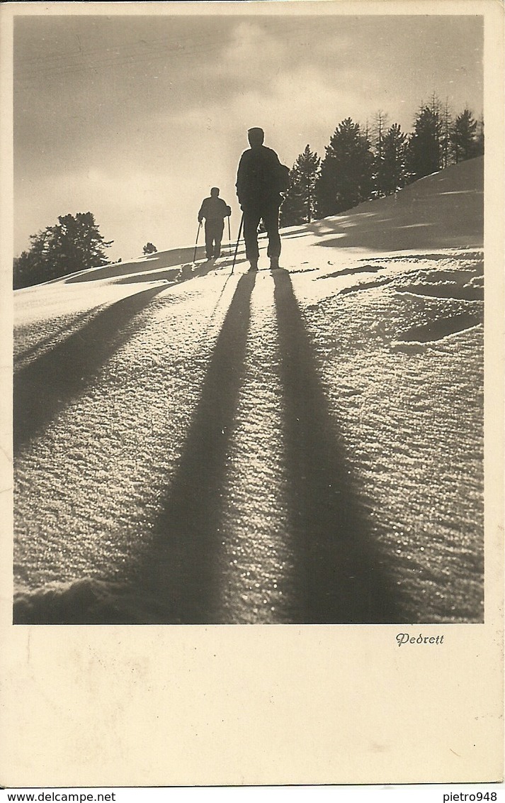 Paesaggio Alpino, A Passeggio Sulla Neve Con Le Ciaspole (Racchette Da Neve) Fotografo Pedrett - Fotografia