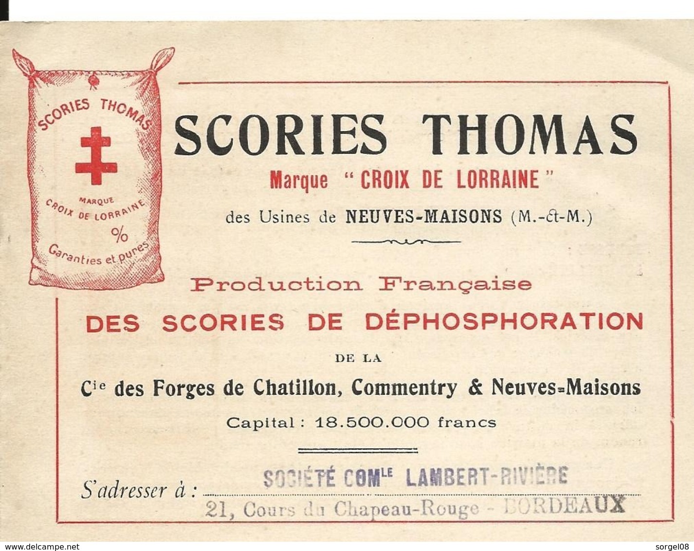 Meurthe Et Moselle NEUVES MAISONS Publicité Scories Thomas Croix De Lorraine Cie Dépliant 4 Pages - Publicidad